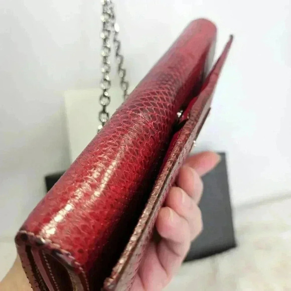 Gucci Python Leather Wallet  On Chain - Picture 8 of 16